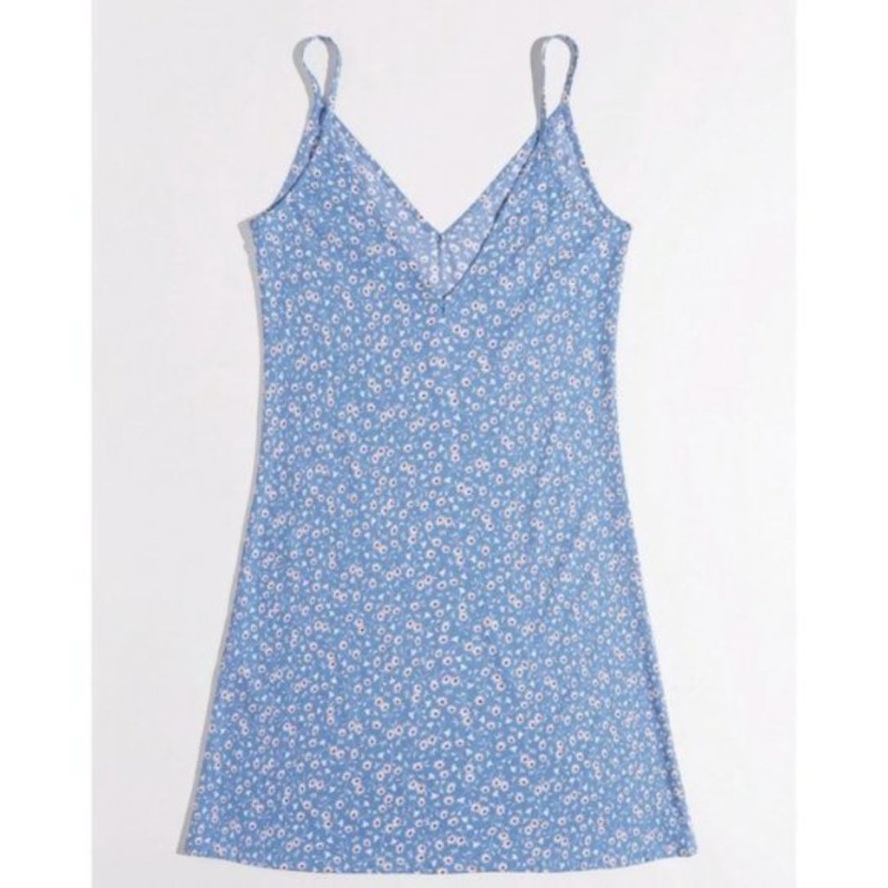Blue Floral Cami Dress - Picture 3 of 6